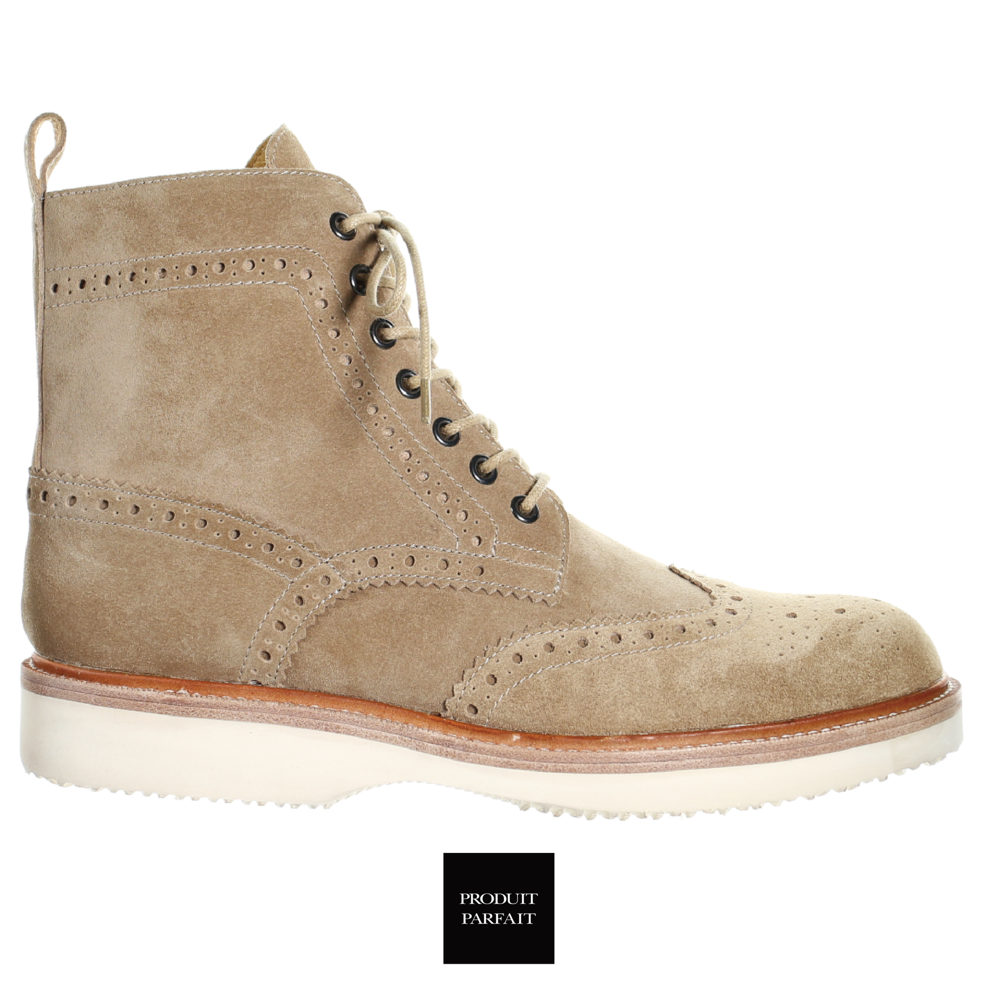 メンズ スエード レザー オックスフォード ブーツ【本革】ベージュ メンズ スエード レザー オックスフォード ブーツ【本革】ベージュ